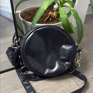 Black Round Crossbody Bag